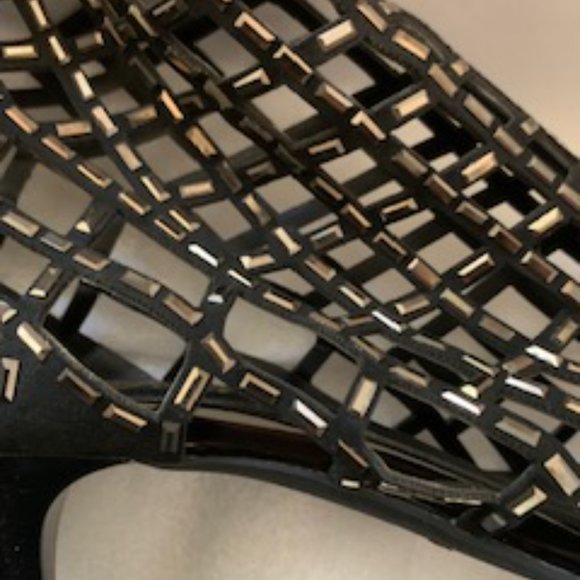 Black Bling Stiletto Style Open Cut Booties - Picture 4 of 4